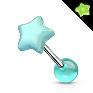 Barbell Lengua Estrella Fosforescente