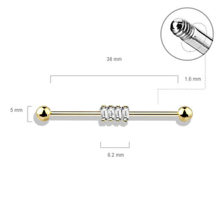 Barbell Industrial 4 Circonitas cuadradas