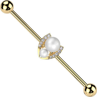 Barbell Industrial Herradura con Zirconitas