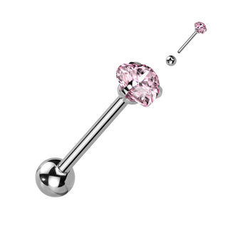 Barbell Lengua Circonita Corazón