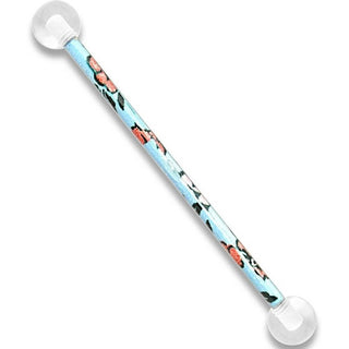 Barbell Industrial Bola acrílica con diseño de Flores