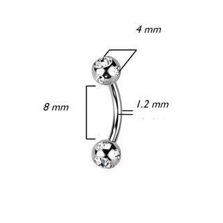 Ceja Bola de Plata Circonita