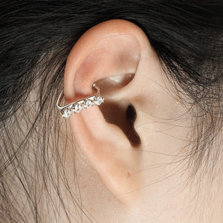 Earcuff Ear Cuff Triángulo Plata 4 Circonitas Flexible