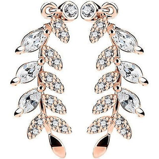 Pendientes trepadores Circonita Hojas