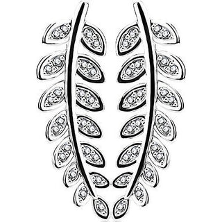 Pendientes trepadores Circonita Hojas Plata