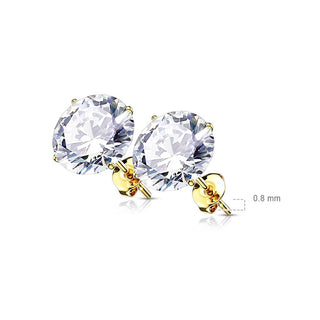 Oro 14kt Circonita redonda