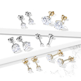 Oro 14kt Circonita redonda