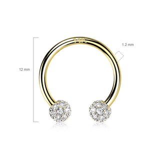 Oro 14kt Herradura circonita