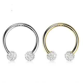 Oro 14kt Herradura circonita