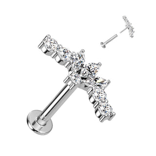 Oro 14kt Circonita marquesa Push In Labret