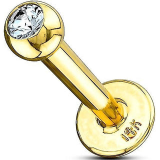 Oro 14kt Bola de Circonita Labret