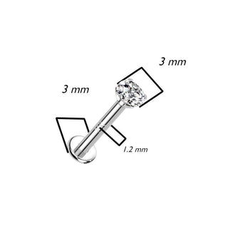 Oro 14kt Circonita Rosca interna Labret