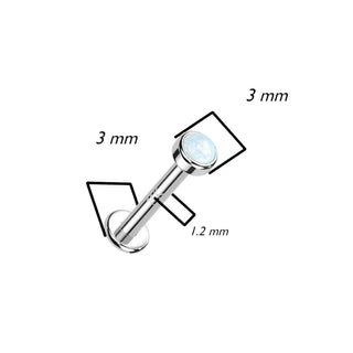 Oro 14kt Ópalo Rosca interna Labret