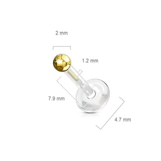 Oro 14kt Bola Labret