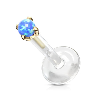 Oro 14kt Ópalo redondo Labret