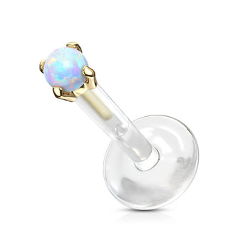 Oro 14kt Ópalo redondo Labret