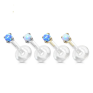 Oro 14kt Ópalo redondo Labret