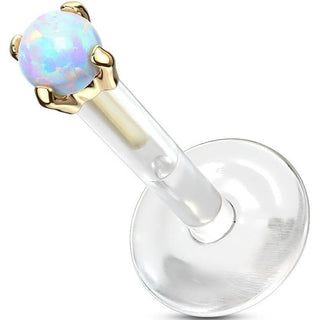 Oro 14kt Ópalo redondo Labret