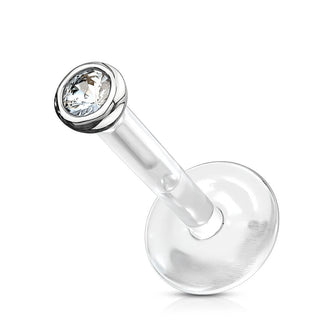 Oro 14kt Circonita redonda Labret