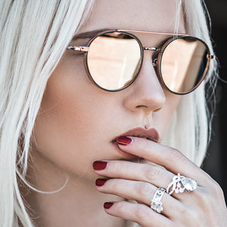 Oro 14kt Circonita redonda Labret