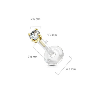 Oro 14kt Circonita Labret