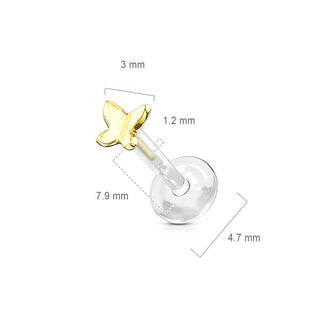 Oro 14kt Mariposa Labret