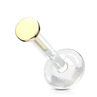 Oro 14kt Circulo plano Labret