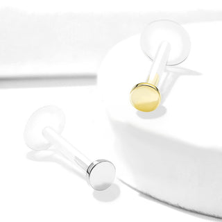 Oro 14kt Circulo plano Labret