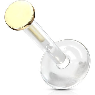 Oro 14kt Circulo plano Labret