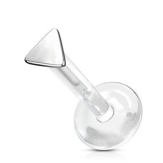Oro 14kt Triángulo Plana Labret