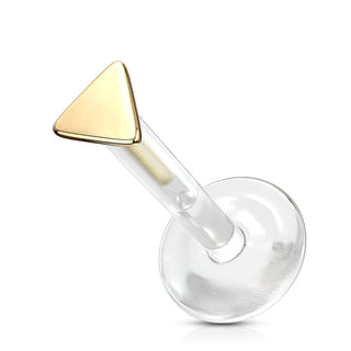 Oro 14kt Triángulo Plana Labret
