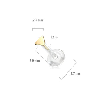 Oro 14kt Triángulo Plana Labret