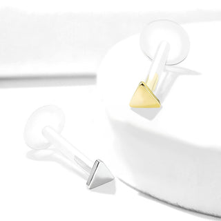 Oro 14kt Triángulo Plana Labret