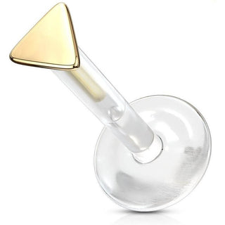 Oro 14kt Triángulo Plana Labret