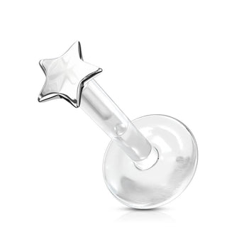 Oro 14kt Estrella Plana Labret