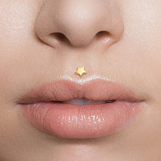 Oro 14kt Estrella Plana Labret
