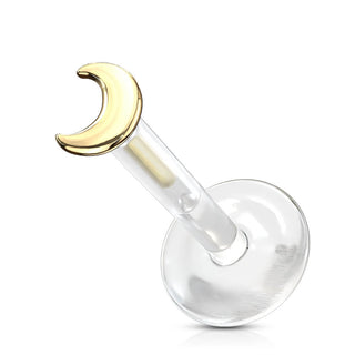 Oro 14kt Luna Plana Labret