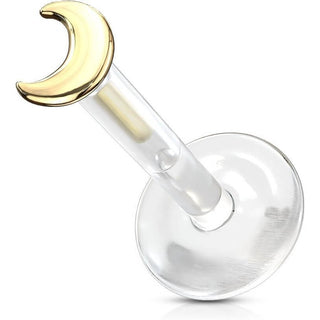 Oro 14kt Luna Plana Labret