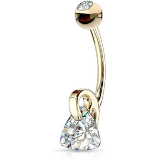 Oro 14kt Piercing ombligo Triángulo