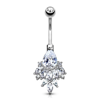 Oro 14kt Piercing ombligo Circonita pera