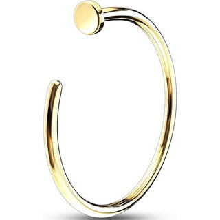 Oro 14kt Nariz Medio aro Anillo medio aro