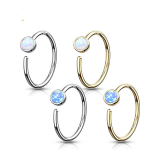 Oro 14kt Anillo Ópalo Flexible