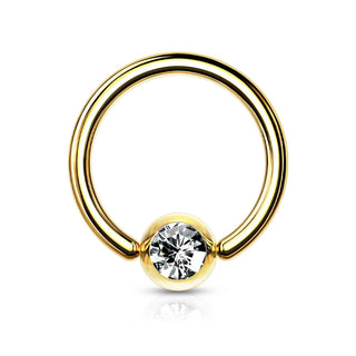 Anillo Circonita Oro Cierre de bola
