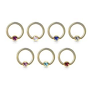 Anillo Circonita Oro Cierre de bola