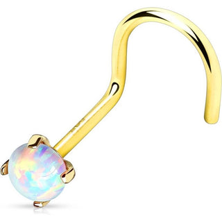 Oro 14kt Nariz Screw Ópalo