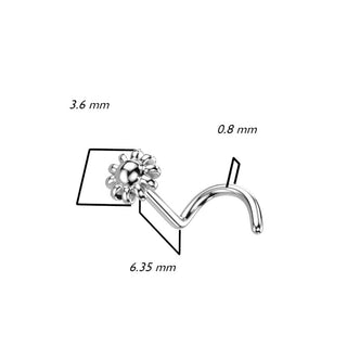 Oro 14kt Nariz Screw Flor