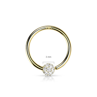 Oro 14kt Anillo Circonita Flexible