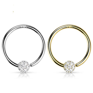 Oro 14kt Anillo Circonita Flexible