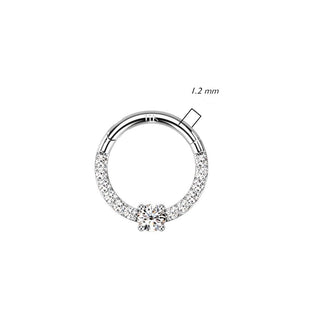 Oro 14kt Anillo Circonita cuadrada Clicker