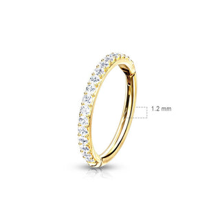 Oro 14kt Anillo Circonita Clicker